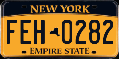 NY license plate FEH0282