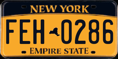 NY license plate FEH0286