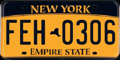 NY license plate FEH0306