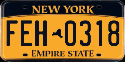 NY license plate FEH0318