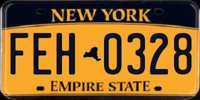 NY license plate FEH0328