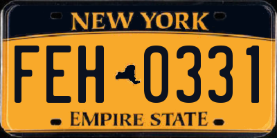 NY license plate FEH0331