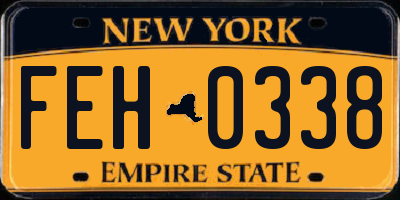 NY license plate FEH0338