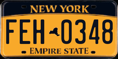 NY license plate FEH0348