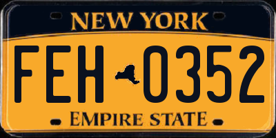 NY license plate FEH0352