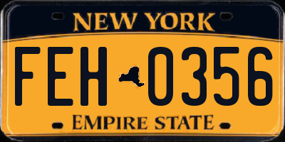 NY license plate FEH0356