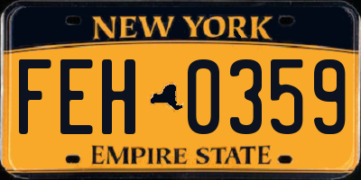 NY license plate FEH0359