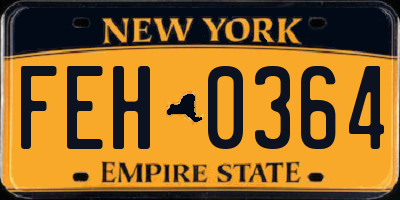 NY license plate FEH0364