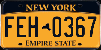 NY license plate FEH0367