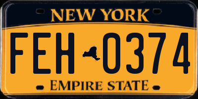NY license plate FEH0374