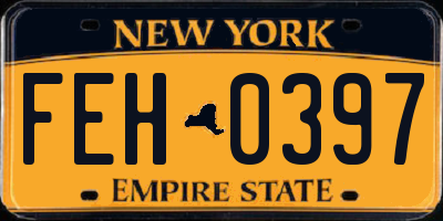 NY license plate FEH0397