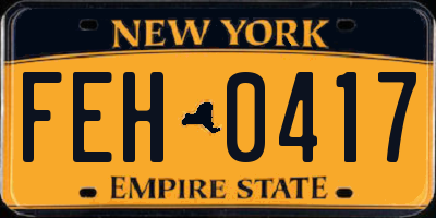 NY license plate FEH0417