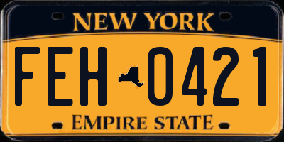 NY license plate FEH0421