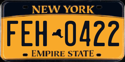 NY license plate FEH0422