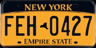 NY license plate FEH0427