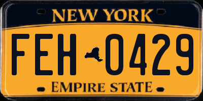 NY license plate FEH0429
