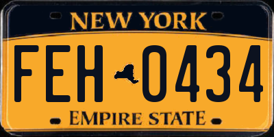 NY license plate FEH0434