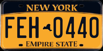 NY license plate FEH0440