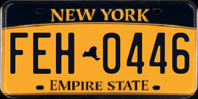 NY license plate FEH0446