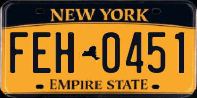 NY license plate FEH0451