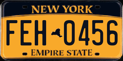 NY license plate FEH0456