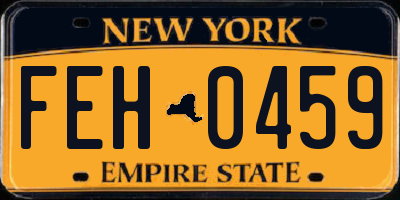 NY license plate FEH0459