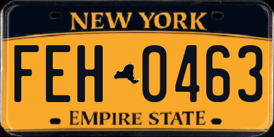 NY license plate FEH0463