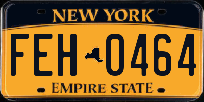 NY license plate FEH0464