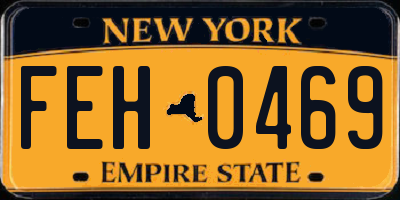 NY license plate FEH0469