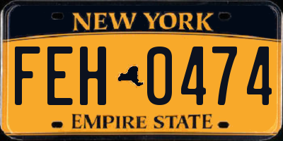 NY license plate FEH0474