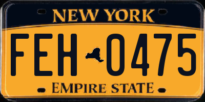 NY license plate FEH0475