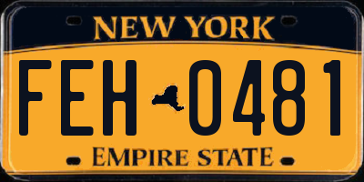 NY license plate FEH0481