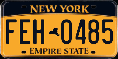 NY license plate FEH0485