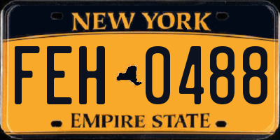 NY license plate FEH0488