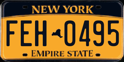 NY license plate FEH0495