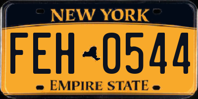 NY license plate FEH0544