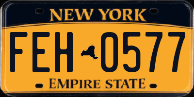NY license plate FEH0577