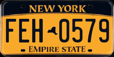 NY license plate FEH0579