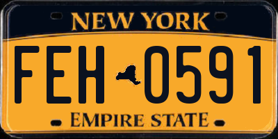 NY license plate FEH0591