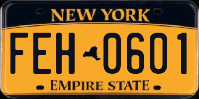 NY license plate FEH0601