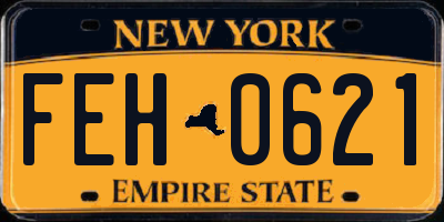 NY license plate FEH0621