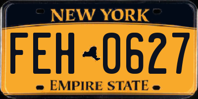 NY license plate FEH0627