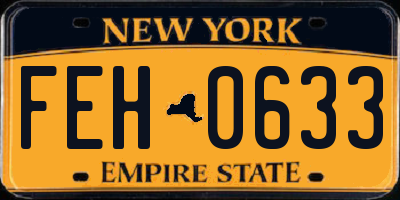 NY license plate FEH0633