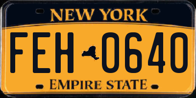 NY license plate FEH0640