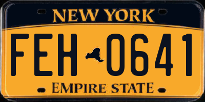 NY license plate FEH0641