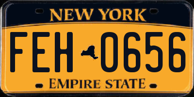 NY license plate FEH0656