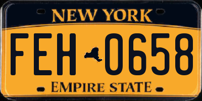 NY license plate FEH0658