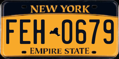NY license plate FEH0679