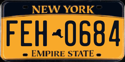 NY license plate FEH0684