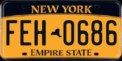 NY license plate FEH0686